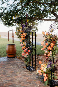 Floral arbor installation at Petrichor Farm