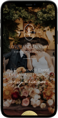 Mobile mockup website design for wedding planning business