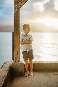 Sunset Splash Session Hanalei Bay Kauai Family Photographer-25