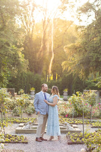 man and woman posing at Ford House Engagement Photography Savvy Shoots