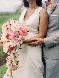 Big Petal tropical pink and coral bridal bouquet