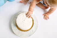 Baby smashing cake for first birthday