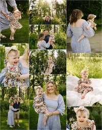 family photos at a park