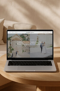 Tablet mockup — middle template — "pre-designed Showit website template mockup for wedding planners"