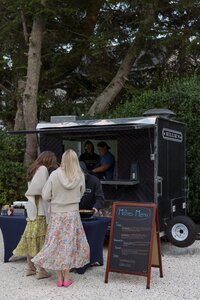 Guets enjoy food from Millie's Food Truck. Nantucket Welcome Party. Deborah Zoe Photography.