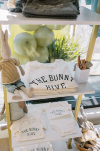 Merchandise station at The Bunny Hive Mountain View California