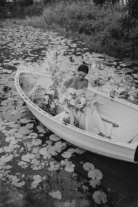 Bride in a boat