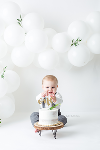 Baby Smashing all white cake