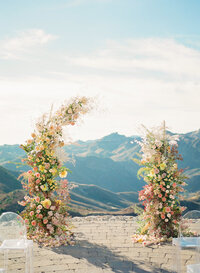 arbor made of flowers in Malibu Rocky oaks