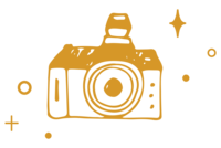 camera icon with stars