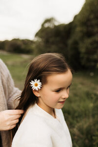 Mother and daughter during a family photoshoot in Christchurch