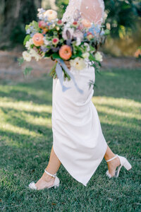 Bride walking