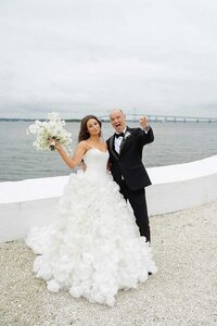fun bride and father of the bride photos