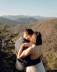 Couple holding each other