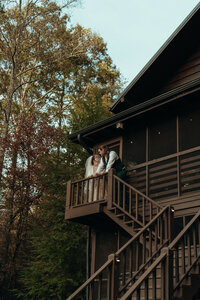 Newly married couple doing documentary and cinematic photos for their wedding / elopement at their blue ridge airbnb. Photos by Crimson Conure Photography based in Kennesaw, Georgia and Denver, Colorado