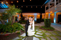 bride and grrom at the cooper house in myrtle beach, south carolina