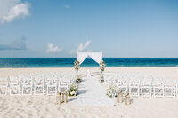 Wedding ceremony with ocean in the background for Mexico wedding
