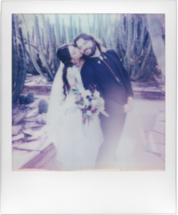 arizona wedding bride and groom portrait polaroid instant photography