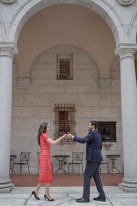 Boston Public Library Engagement photos. Deborah Zoe Photography. Boston Wedding Photographer.