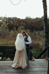 Newly married couple doing documentary and cinematic photos for their wedding / elopement at their blue ridge airbnb. Photos by Crimson Conure Photography based in Kennesaw, Georgia and Denver, Colorado