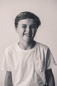 Little boy poses for Personality Portraits at Holy City Babies Portrait Studio in Charleston, South Carolina.