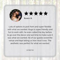 Customer testimonial: Raving about our flexible packages, friendly staff, and stunning aesthetics of our Clearwater venue - Unforgettable experiences guaranteed'