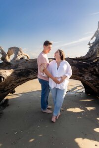 Maternity Photos at Driftwood Beach by Phavy Photography, Jekyll Island Family Photographer