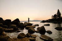 outdoor boudoir in lake tahoe at sunset