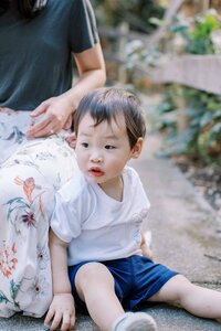little boy looking in the distance