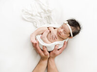 dads hands holding baby at allen newborn session