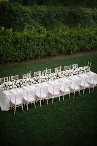 Outdoor Estate Wedding Table Setup