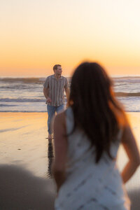 editorial couple on beach in santa cruz