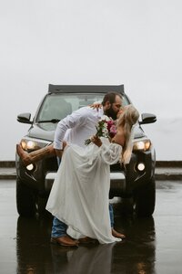 An intimate moment during a western north carolina elopement.