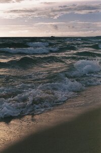 image of the waves and dark moody water