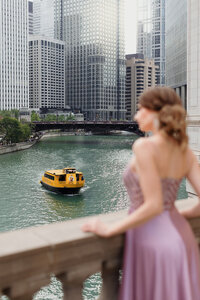 Chicago River harpist and musician brand photoshoot