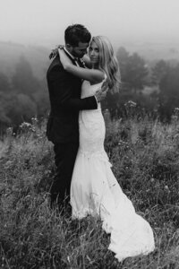 Aimee kelly and her husband matt during their wedding day photos