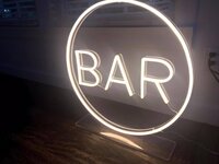 pedestal mounted bar neon with circle neon