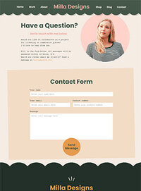 Contact page Artwork & Designs Showit website template The Template Emporium