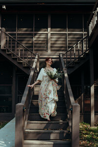 Newly married couple doing documentary and cinematic photos for their wedding / elopement at their blue ridge airbnb. Photos by Crimson Conure Photography based in Kennesaw, Georgia and Denver, Colorado