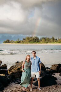 Homes Family Photo Session Tunnels Beach with Rainbows