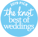The Knot Best of Weddings 2019 Pick blue badge.