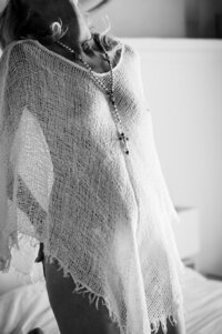 Boudoir experience studio model on bed