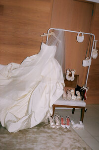 NYC editorial wedding photographer captures luxury bridal preparation details at Miami Beach Edition destination wedding featuring designer accessories and morning light