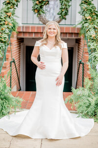 Bridal portrait photographed at a Baptist church in Autaugaville, Alabama by Jennifer Morgan Photography.