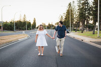 Engaged couple photographed together during an engagement shoot in the Adelaide Hills