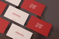 Mockup showing Katie's branding.
