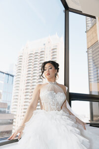 Bridals taken at the Ritz in Houston Texas before she does her first look with the groom.