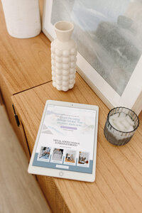 iPad showing custom website design for therapist