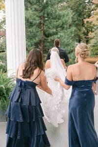 Bride and bridesmaid first look
