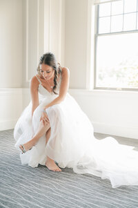 Getting Ready photo of bride in Marina